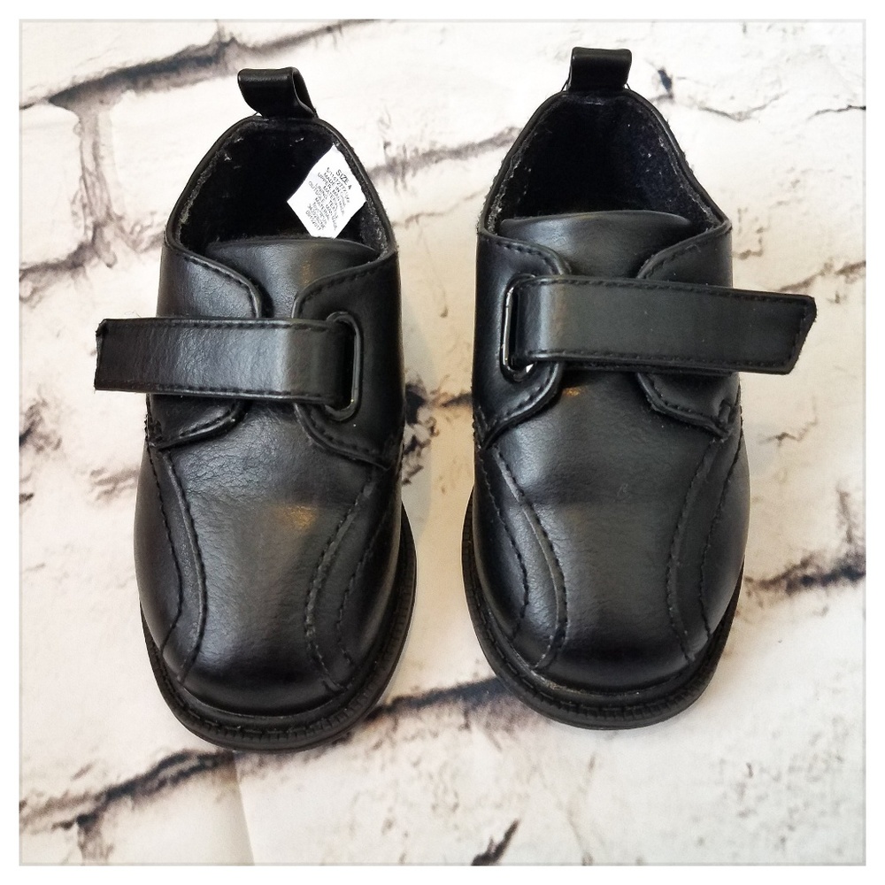 KOALA Baby Boy Black Velcro Tie Formal Shoes